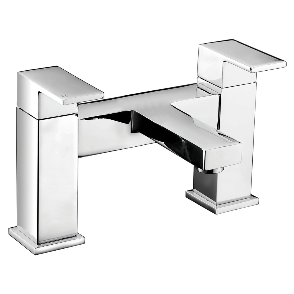 RAK Cubis Polished Chrome Modern Bath Filler Tap - Solid Brass & Deck-Mounted