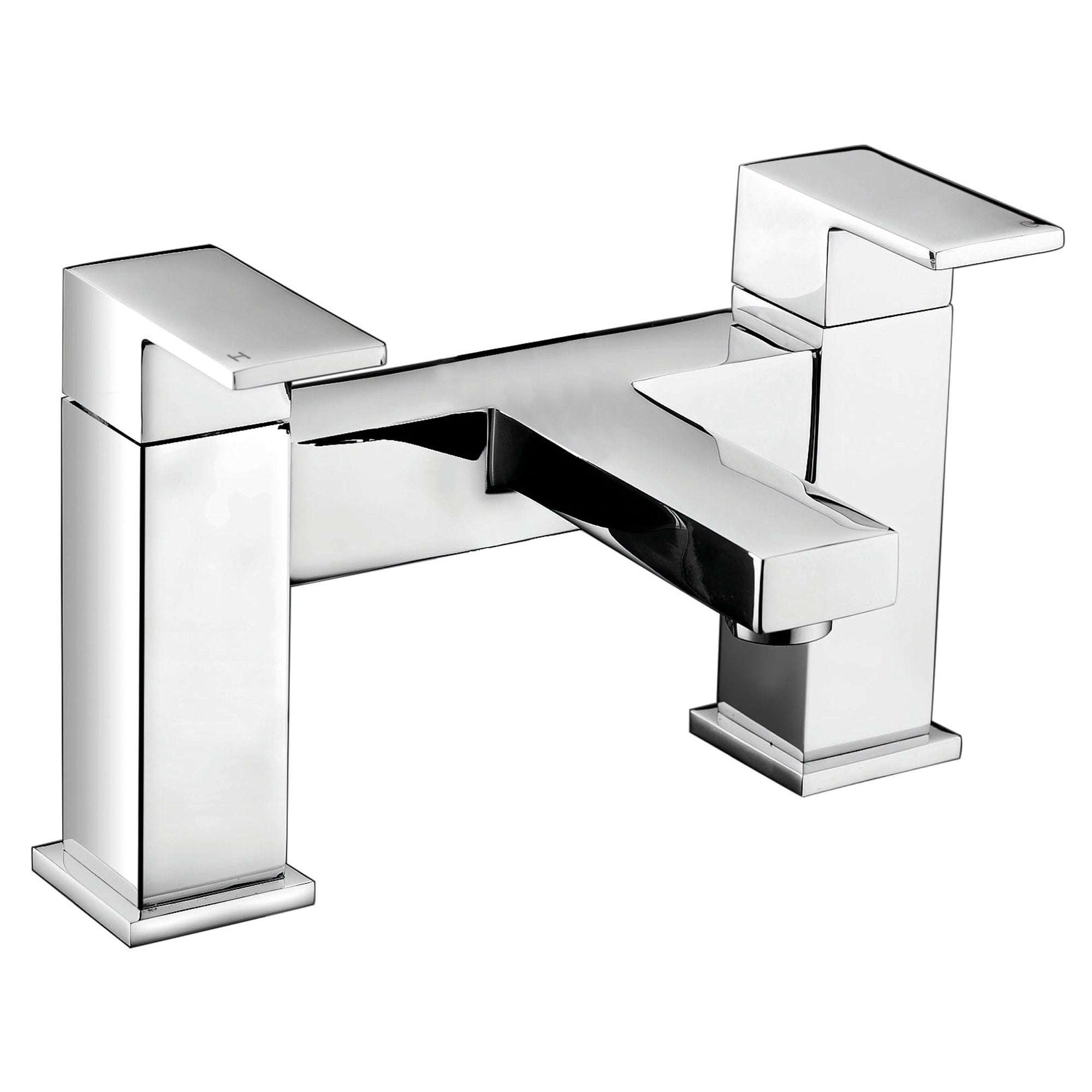 RAK Cubis Polished Chrome Modern Bath Filler Tap - Solid Brass & Deck-Mounted