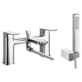 RAK Summit Polished Chrome Deck-Mounted Bath Shower Mixer Tap with Handset - Solid Brass, Modern Design, 15-Year Guarantee
