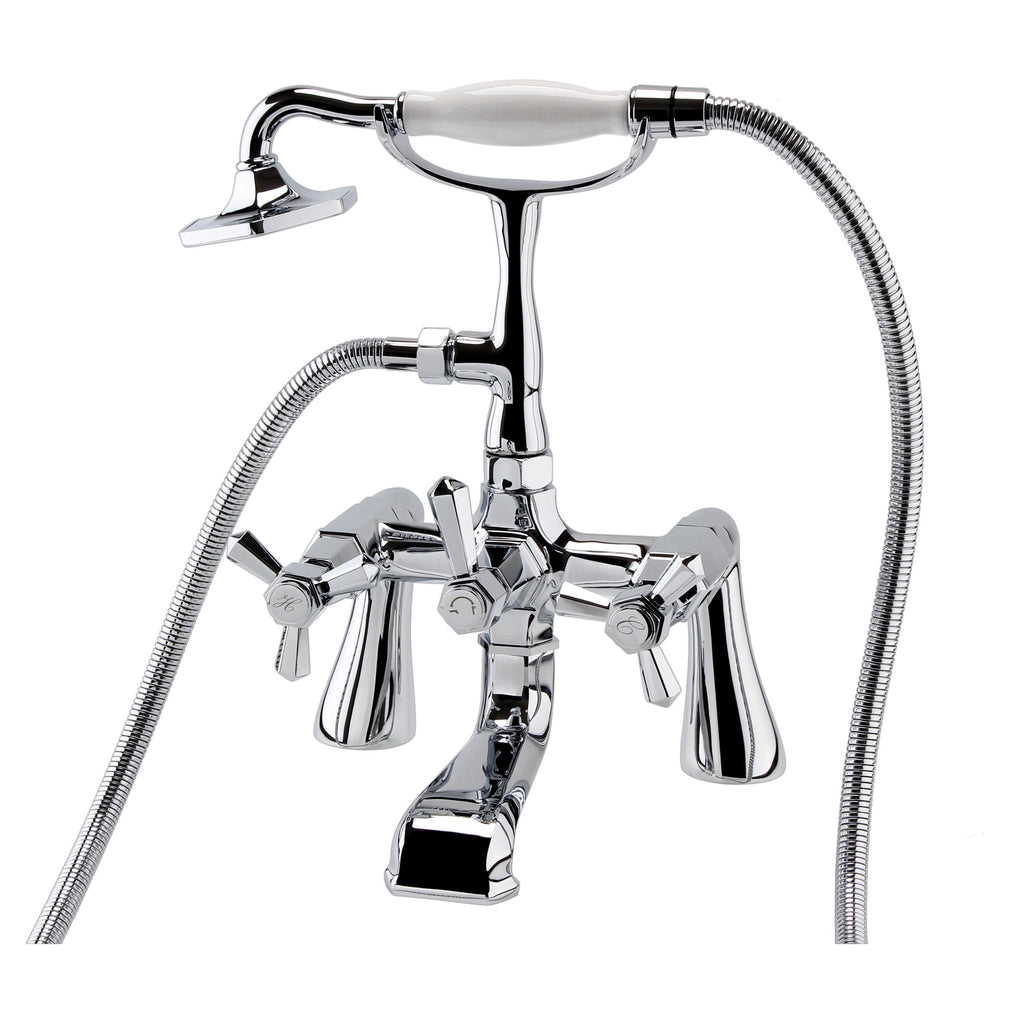 RAK Washington Traditional Polished Chrome Bath Shower Mixer Tap with 1/4 Turn Ceramic Discs