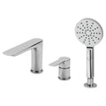 RAK Sport 3-Hole Deck Mounted Bath Shower Mixer Tap with Shower Kit, Solid Brass Polished Chrome Finish