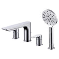 RAK Sport 4 Hole Polished Chrome Solid Brass Deck-Mounted Bath Shower Mixer Tap with Handset