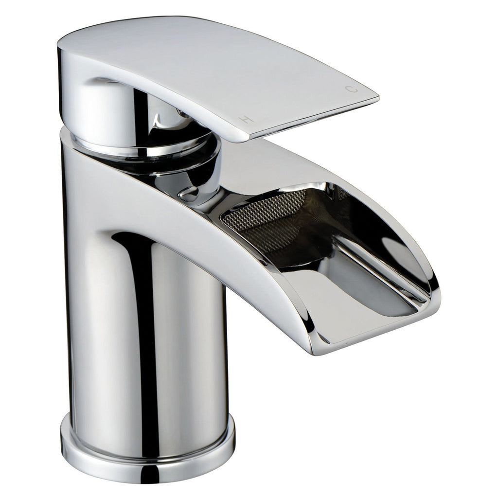 RAK Art Waterfall Mono Basin Mixer Tap - Polished Chrome, Solid Brass, Modern Design - 15-Year Guarantee