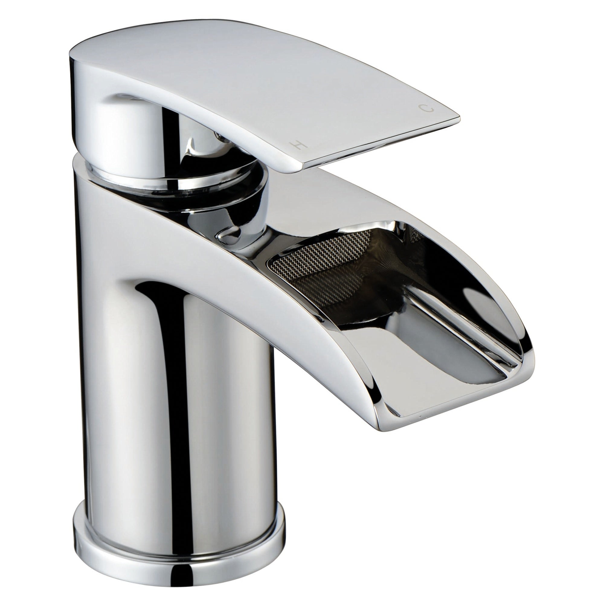 RAK Art Waterfall Mono Basin Mixer Tap - Polished Chrome, Solid Brass, Modern Design - 15-Year Guarantee