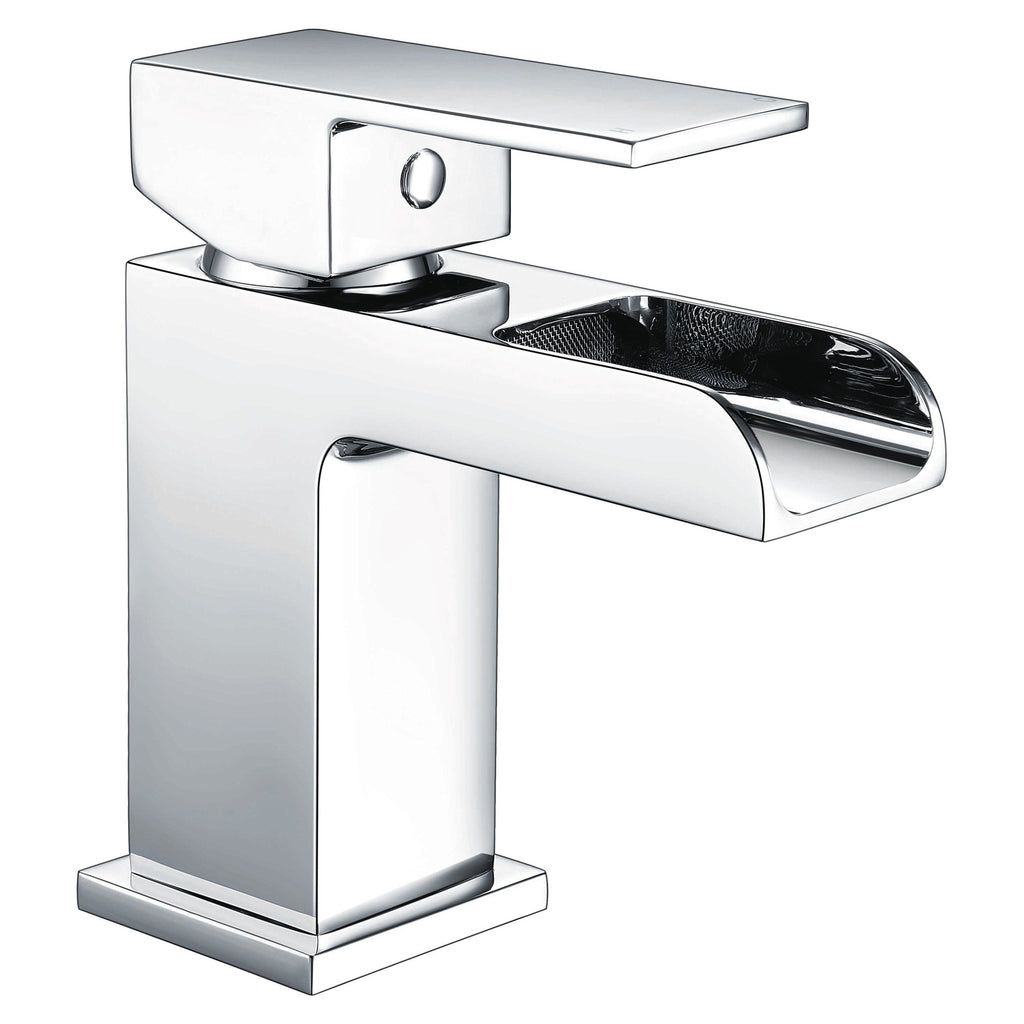 RAK Art Polished Chrome Waterfall Basin Mixer Tap - Solid Brass & WRAS Approved