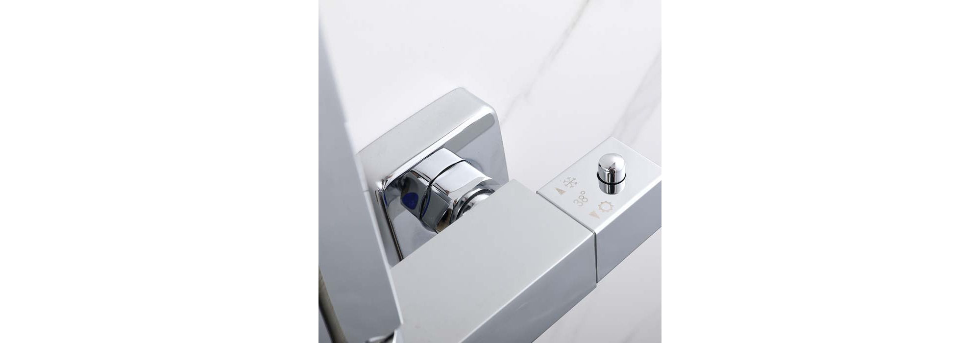 Modern Square Exposed Thermostatic Mixer Shower Set Shower Head and Handheld