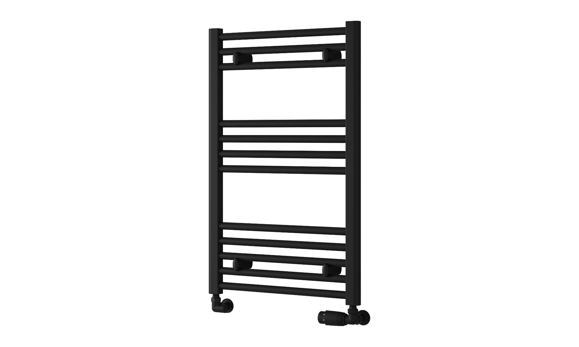 Reina Capo Flat Heated Designer Ladder Towel Rail - 800 x 500 mm - Black