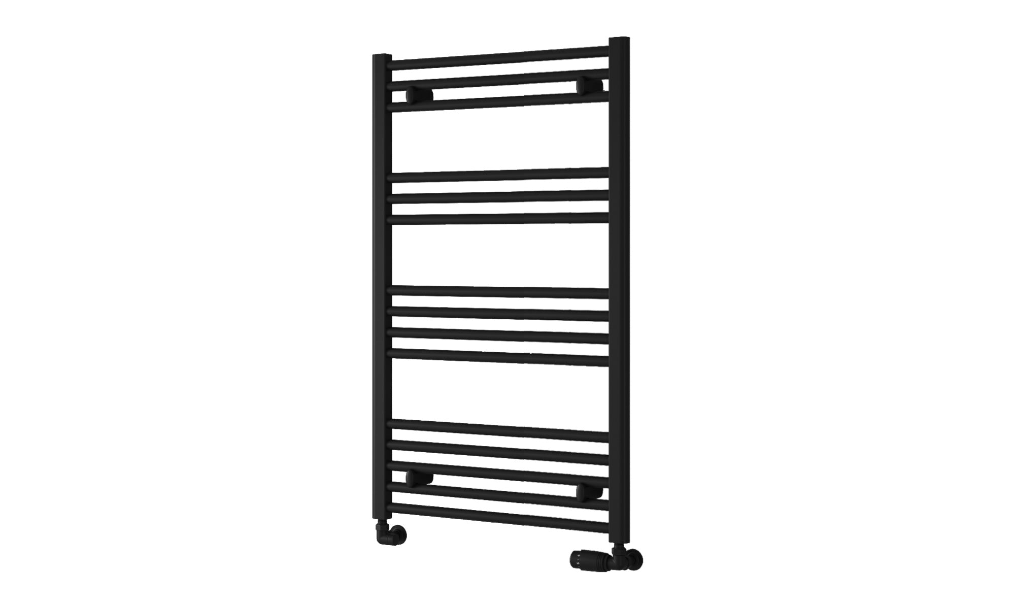 Reina Capo Flat Heated Designer Ladder Towel Rail - 1000 x 600 mm - Black