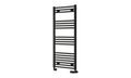 Reina Capo Flat Heated Designer Ladder Towel Rail - 1200 x 500 mm - Black
