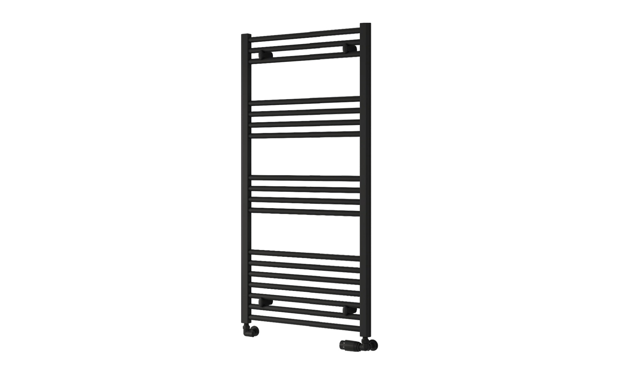 Reina Capo Flat Heated Designer Ladder Towel Rail - 1200 x 600 mm - Black