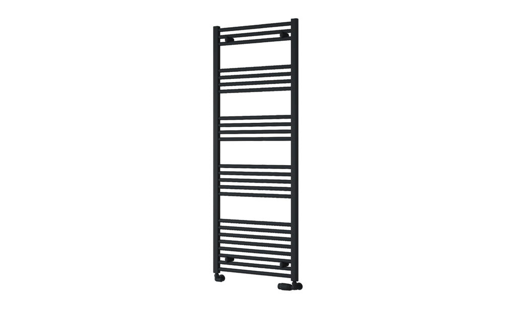 Reina Capo Flat Heated Designer Ladder Towel Rail - 1600 x 600 mm - Black