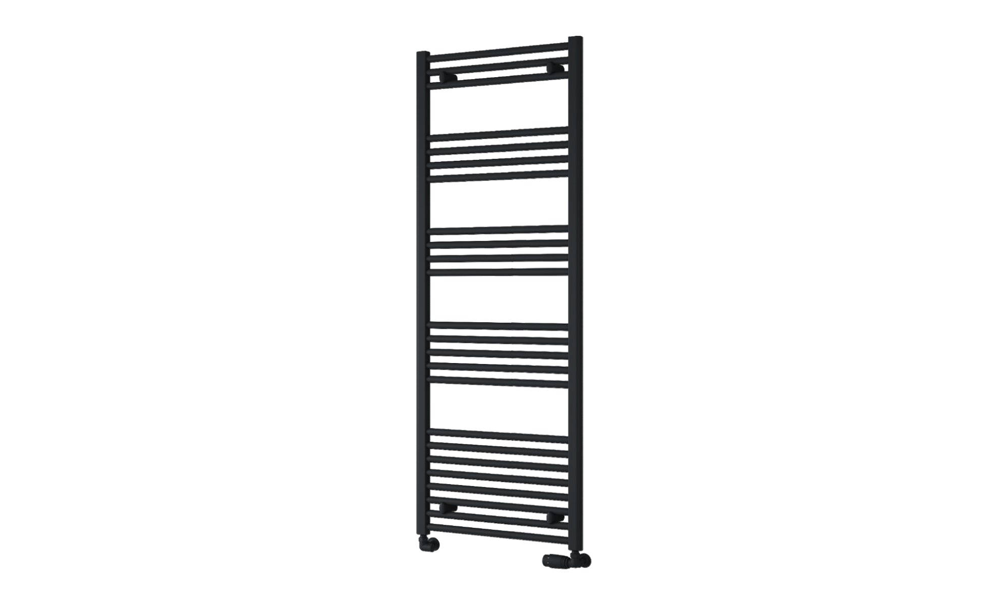 Reina Capo Flat Heated Designer Ladder Towel Rail - 1600 x 600 mm - Black