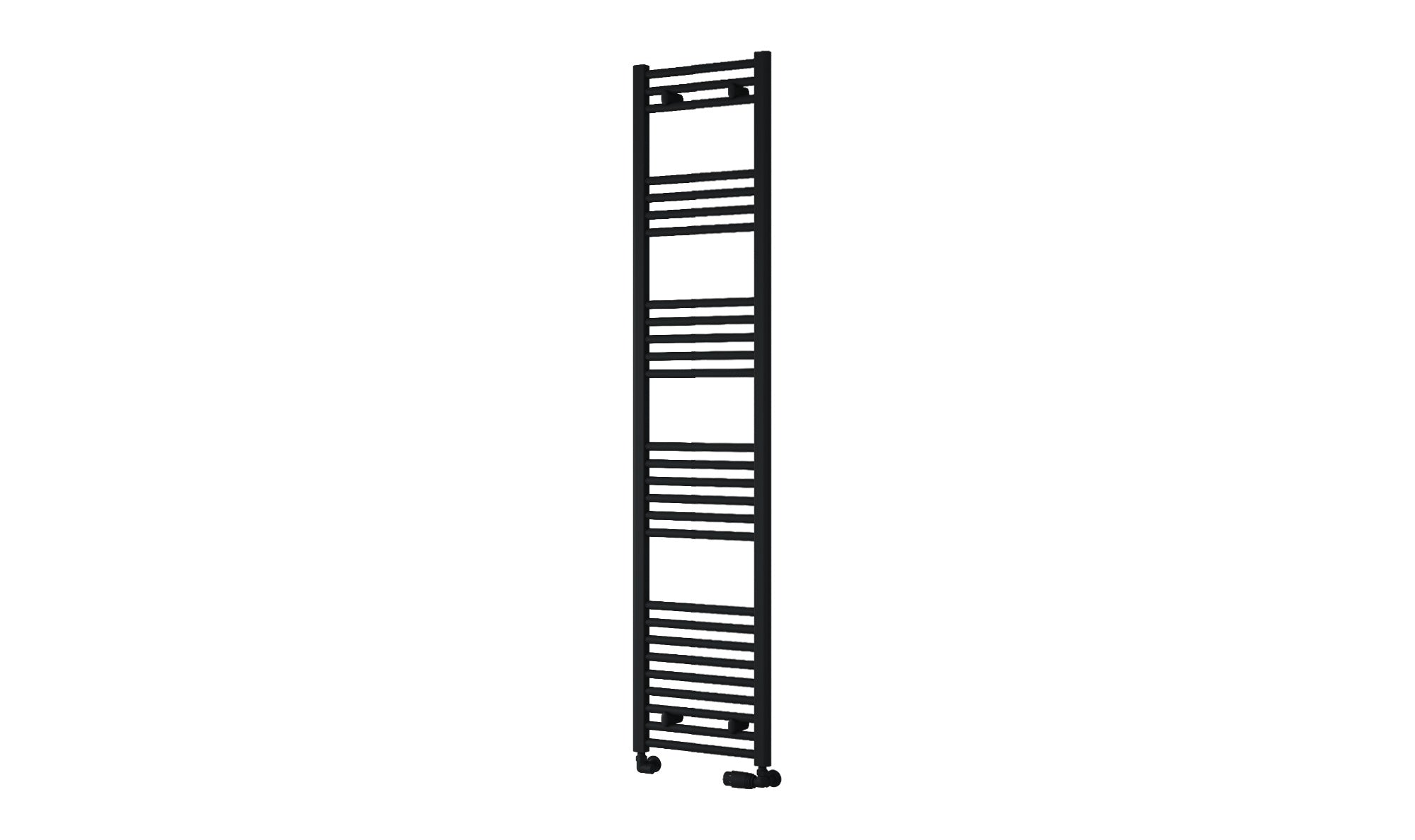 Reina Capo Flat Heated Designer Ladder Towel Rail - 1800 x 400 mm - Black