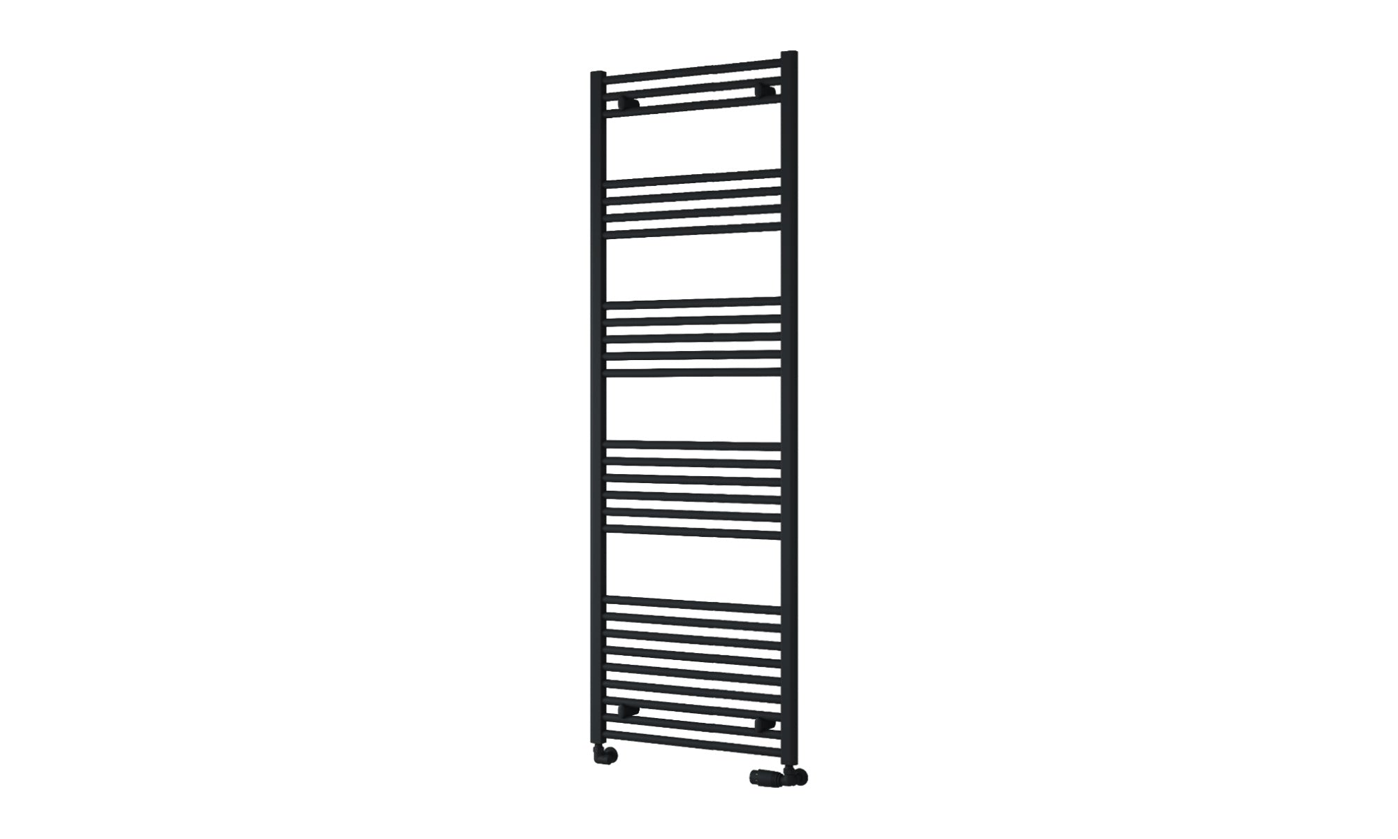 Reina Capo Flat Heated Designer Ladder Towel Rail - 1800 x 600 mm - Black