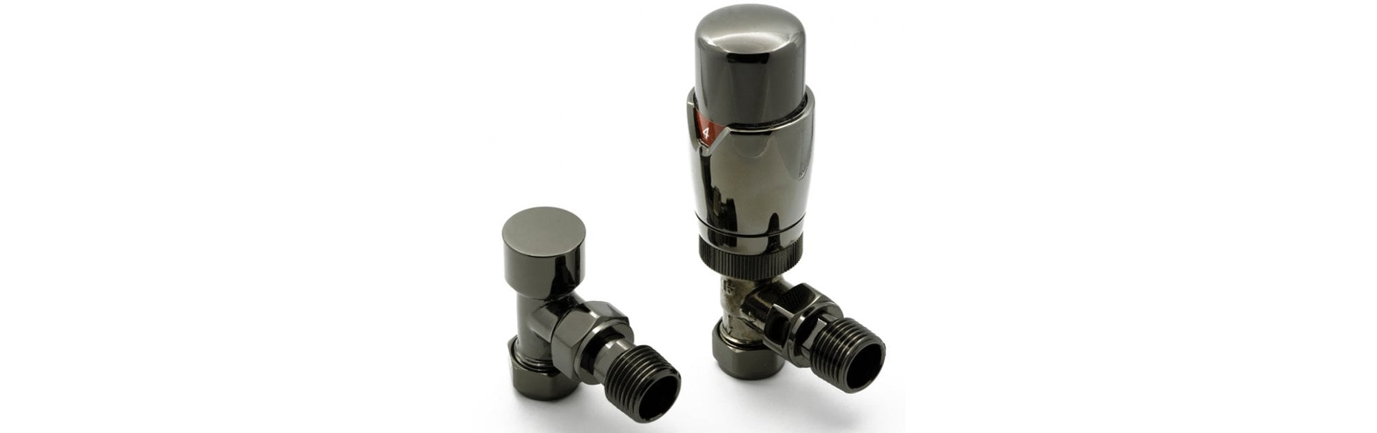 Reina Modal TRV Angled Radiator Valve and LockShield Oiled Bronze