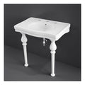 RAK Console Alexandra Deluxe Basin With Ceramic Legs - 850mm Wide - 3 TH - Alpine White