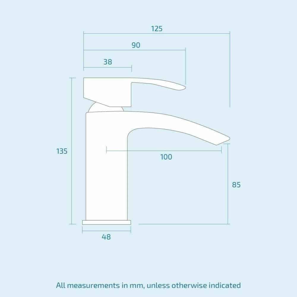 Matt Black Bathroom Tap Set Shower Mixer Tap Incl Hose & Handset (Lucia)-12723