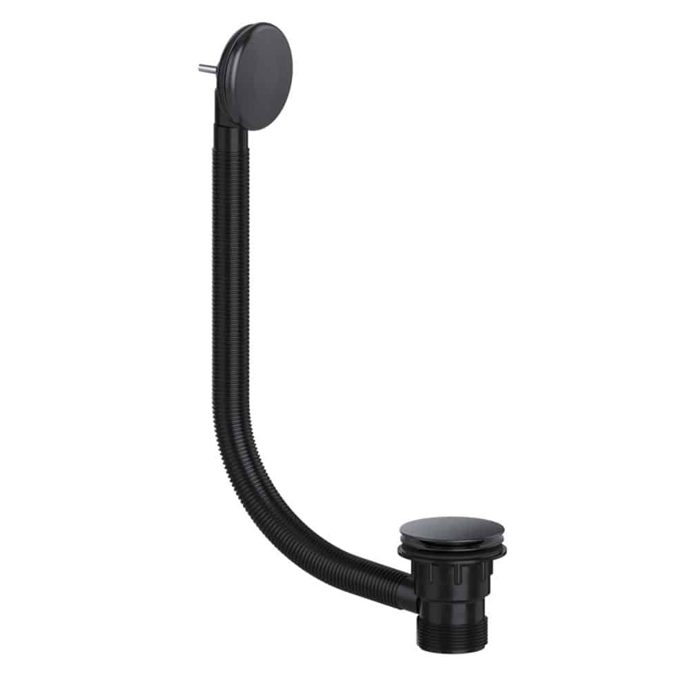 Luxury Bathroom Tap Set Waterfall Bath Filler Basin Mixer Tap Bath Waste BLACK-14484