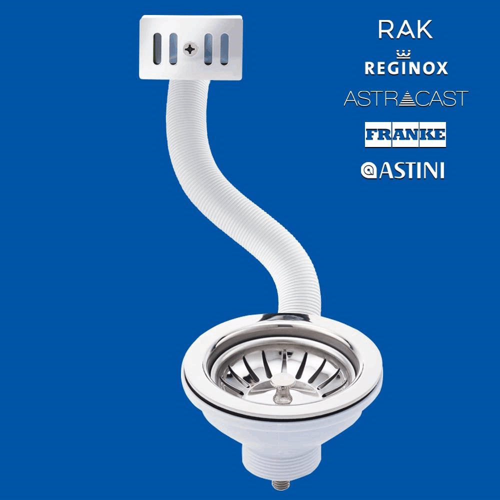 Alliance Kitchen Basket Strainer Waste & Metal Square Overflow -7190