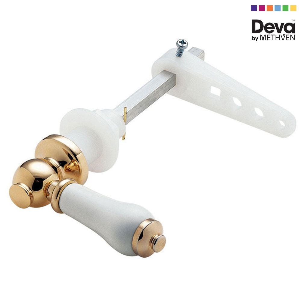 Gold Toilet Cistern Lever Flush Handle White Ceramic Antique Bath Traditional-0