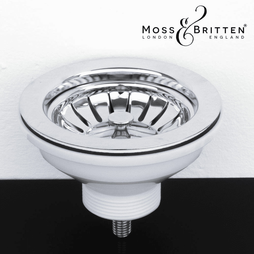 Moss & Britten Luxury CHROME Kitchen Basket Strainer Waste-14794