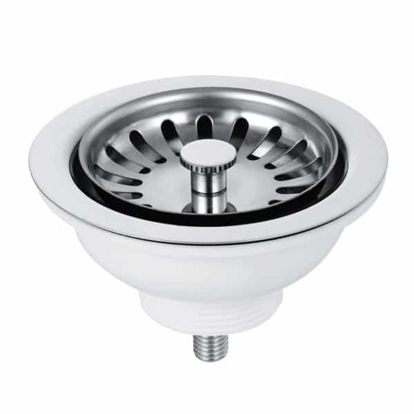 Kitchen Sink Basket Strainer Waste 90mm Highly Polished Chrome-0
