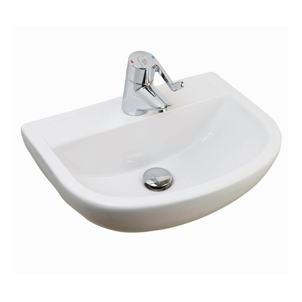 RAK Compact Special Needs Cloakroom Wall Hung Basin - 500mm Wide - 1 TH - Alpine White