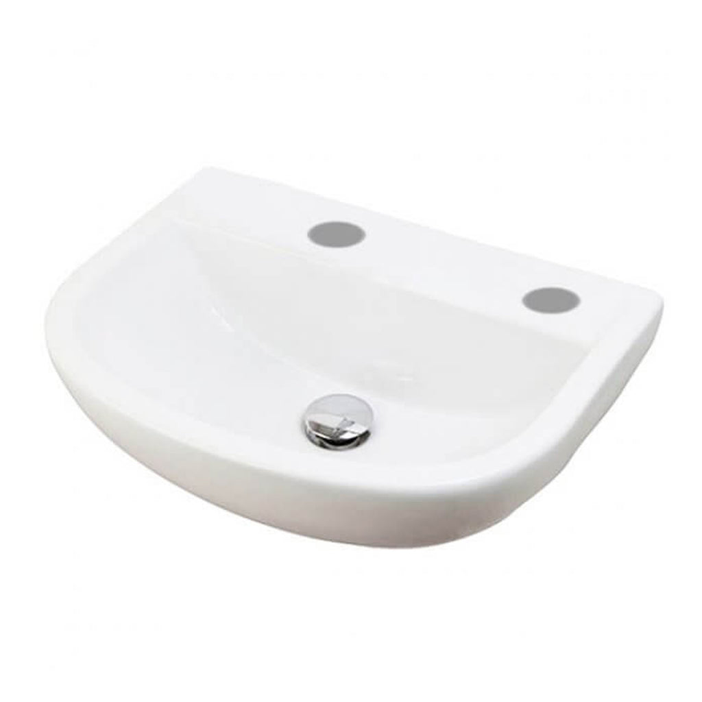 RAK Compact Wall Hung Basin - 500mm Wide - 2 TH - Alpine White