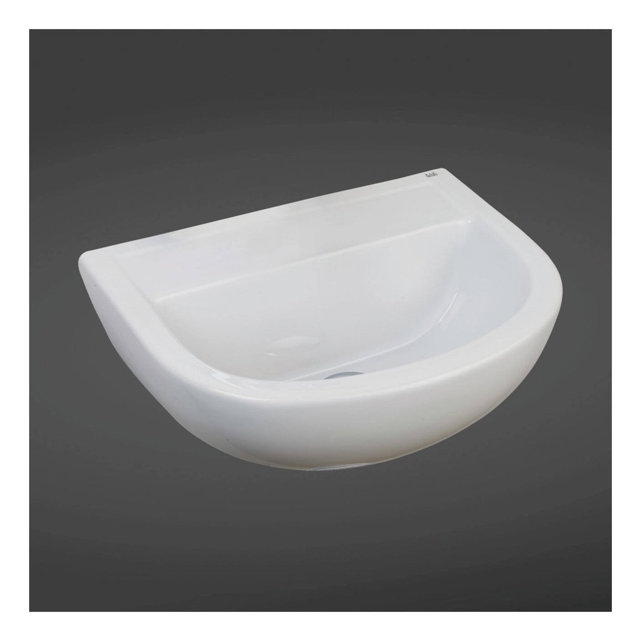 RAK Compact Special Needs Cloakroom Wall Hung Basin - 500mm Wide - 0 TH - Alpine White