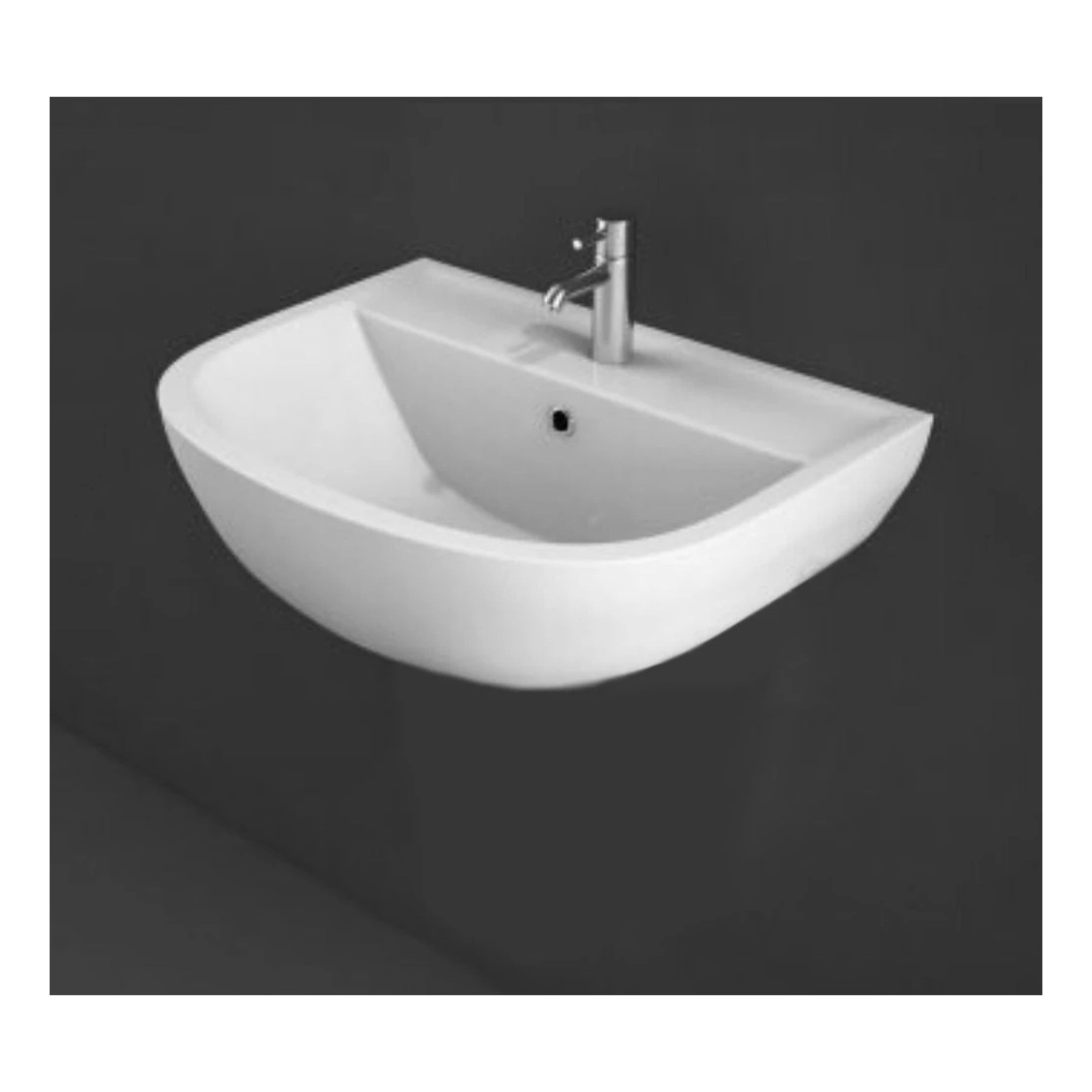 RAK Compact Wall Hung Basin - 550mm Wide - 1 TH - Alpine White
