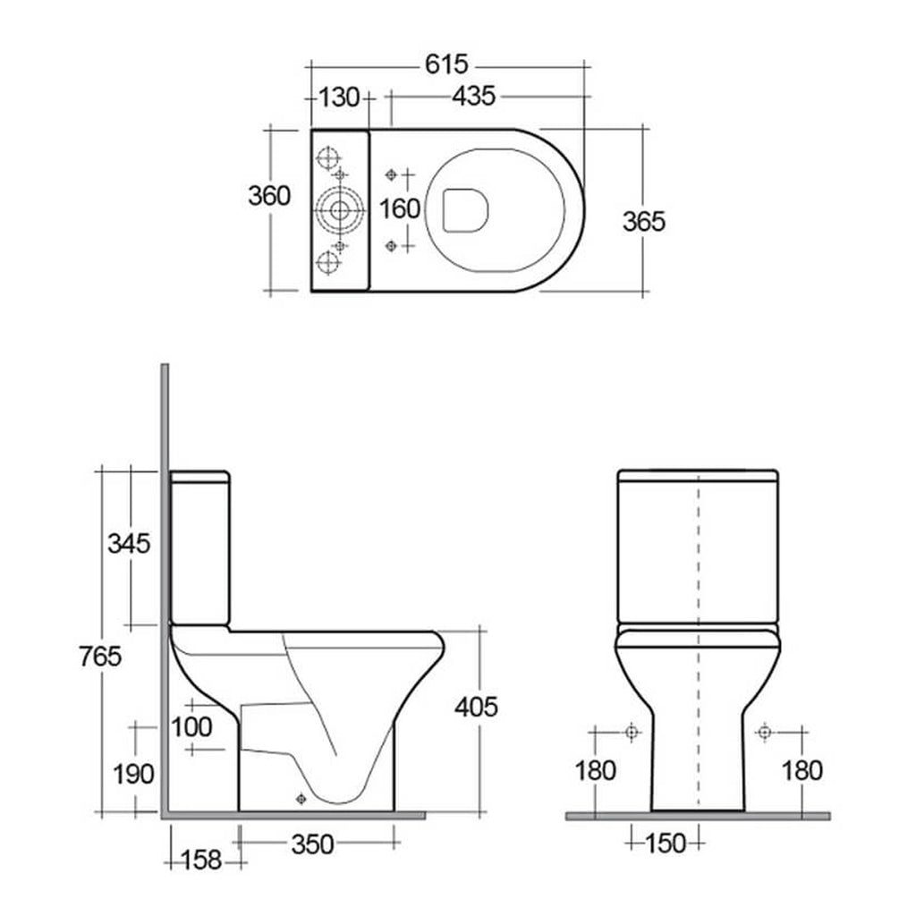 RAK Compact Close Coupled Toilet With Push Button Cistern And Soft Close Seat - Alpine White