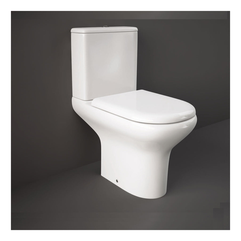 RAK Compact Close Coupled Toilet With Push Button Cistern And Soft Close Seat - Alpine White