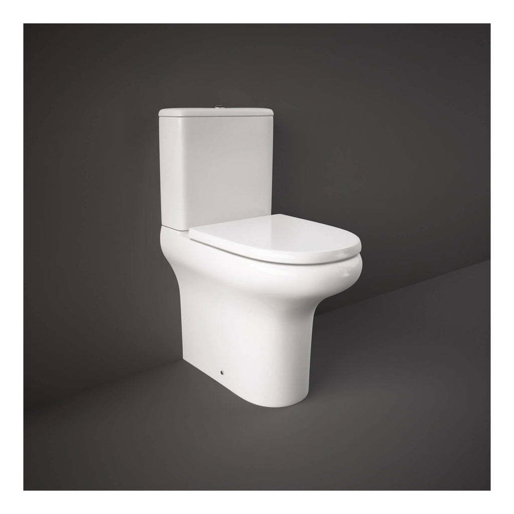 RAK Compact Deluxe Close Coupled Toilet With Push Button Cistern And Soft Close Seat - Alpine White