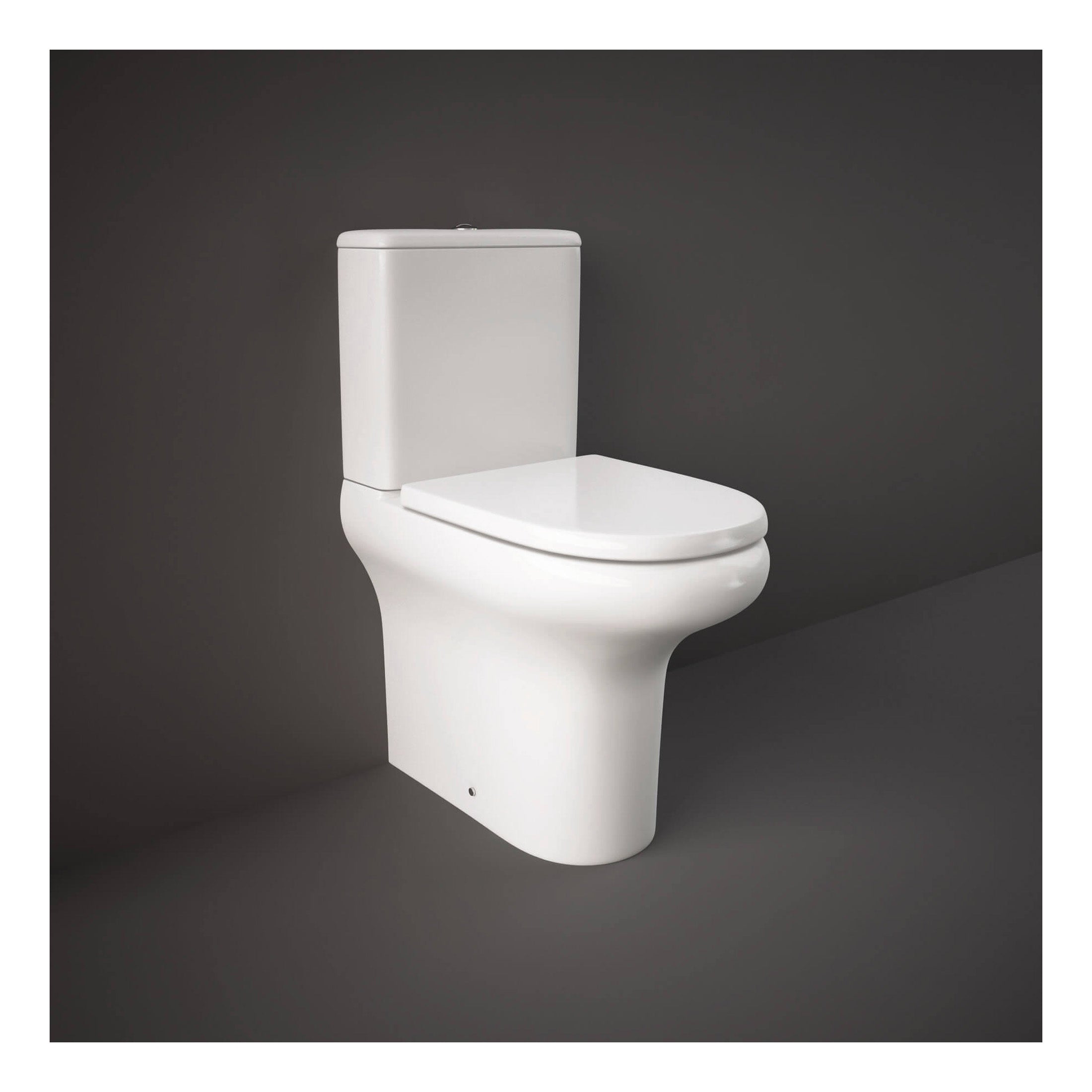 RAK Compact Deluxe Close Coupled Toilet With Push Button Cistern And Soft Close Seat - Alpine White