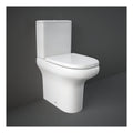 RAK Compact Deluxe Open Back Close Coupled Toilet With Push Button Cistern And Soft Close Seat - Alpine White