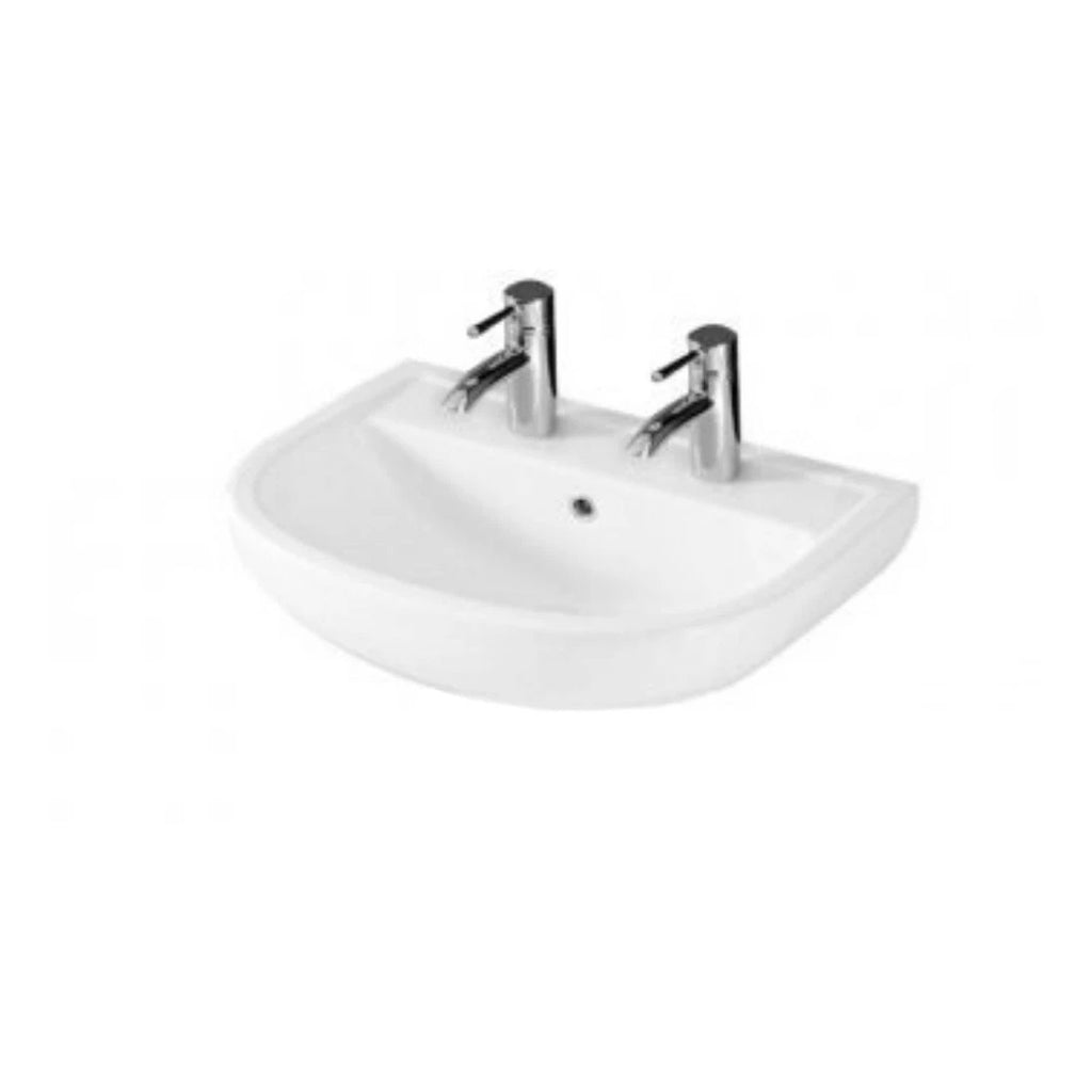 RAK Compact Wall Hung Basin - 550mm Wide - 2 TH - Alpine White