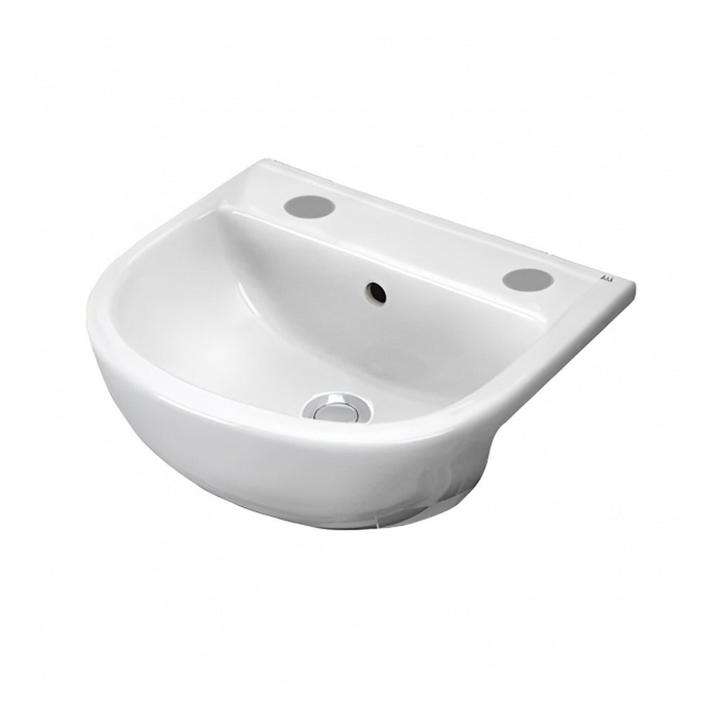 RAK Compact Semi-Recessed Basin - 550mm Wide - 2 TH - Alpine White