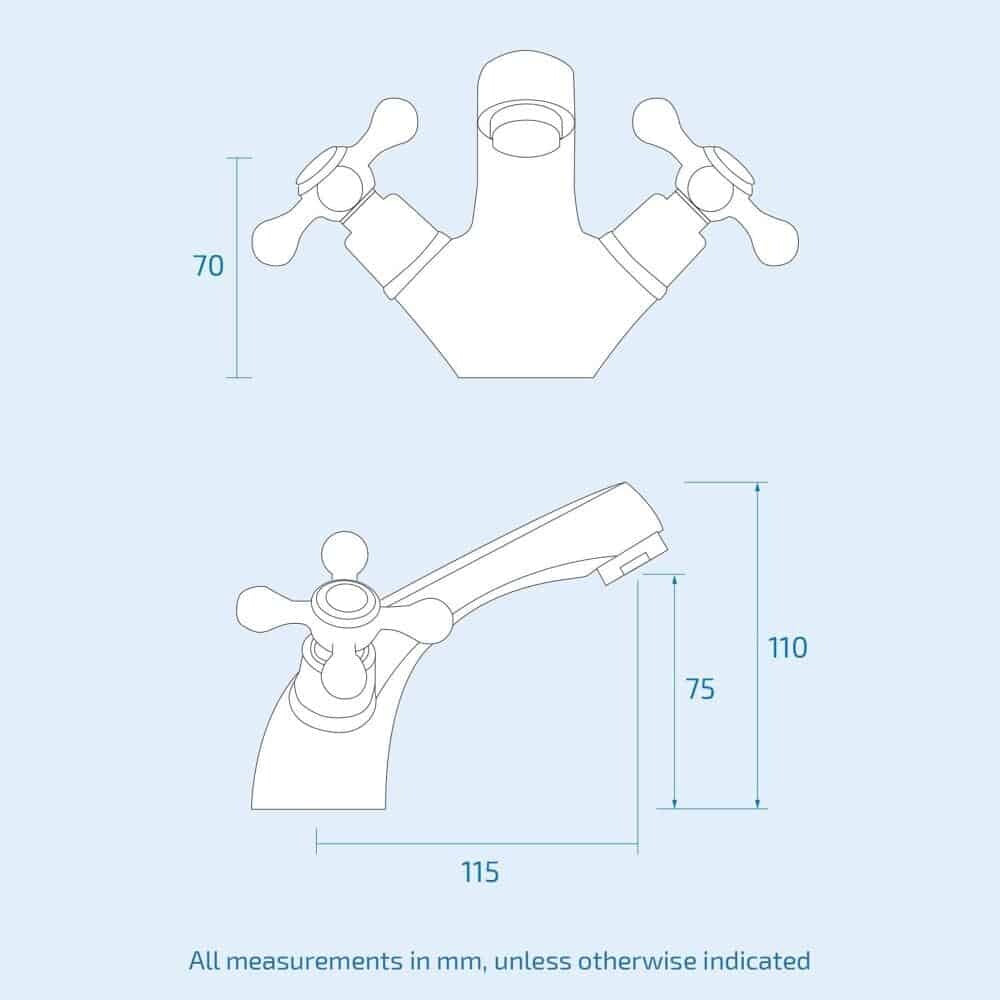 Sterling Traditional Bath Filler Mixer & Basin Tap Pack - Chrome-13402