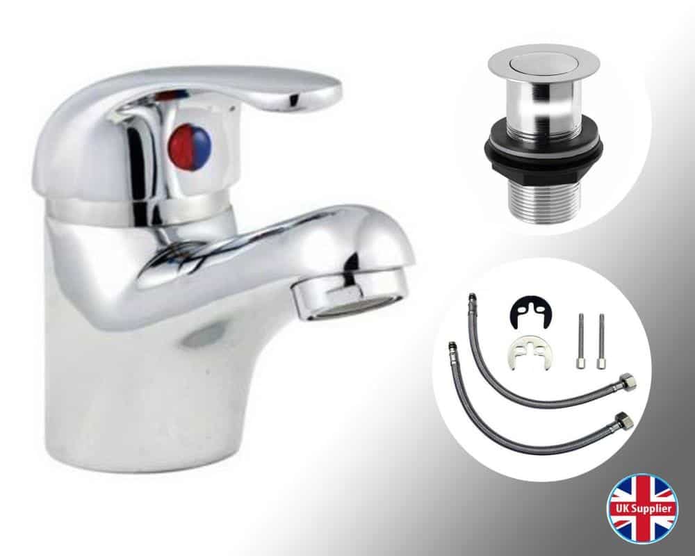 Bathroom Cloakroom Basin/Sink Wall Hung 500mm Basin Including Basin Mixer Tap & Waste-12155