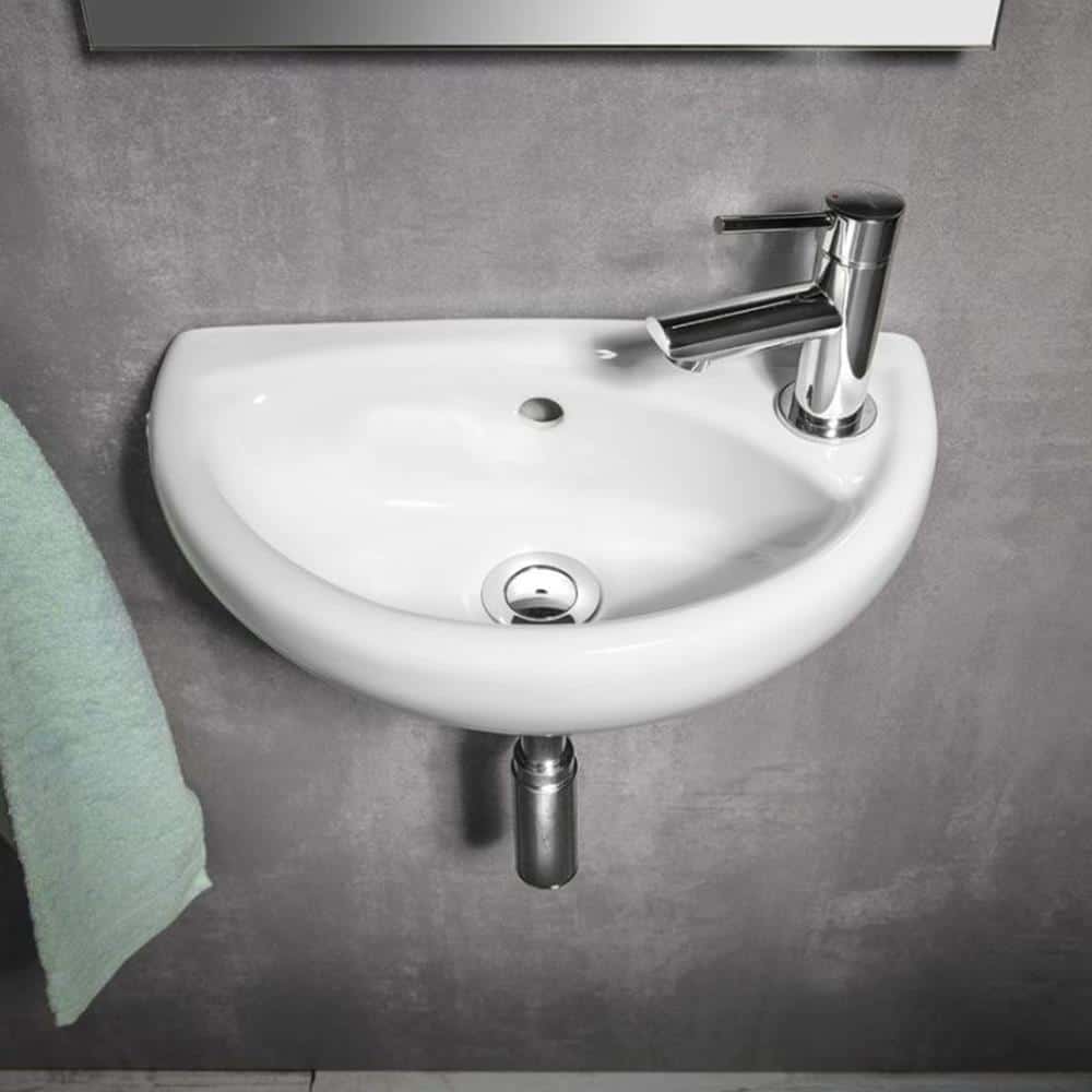 Compact Wall Hung Bathroom Cloakroom Basin Sink Adjustable Bottle Trap Tap Waste-12738