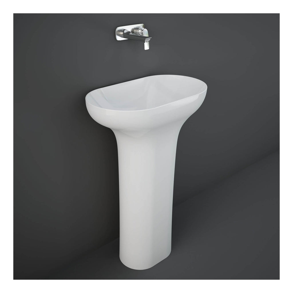 RAK Des Freestanding Basin - 600mm Wide - 0 TH - Alpine White