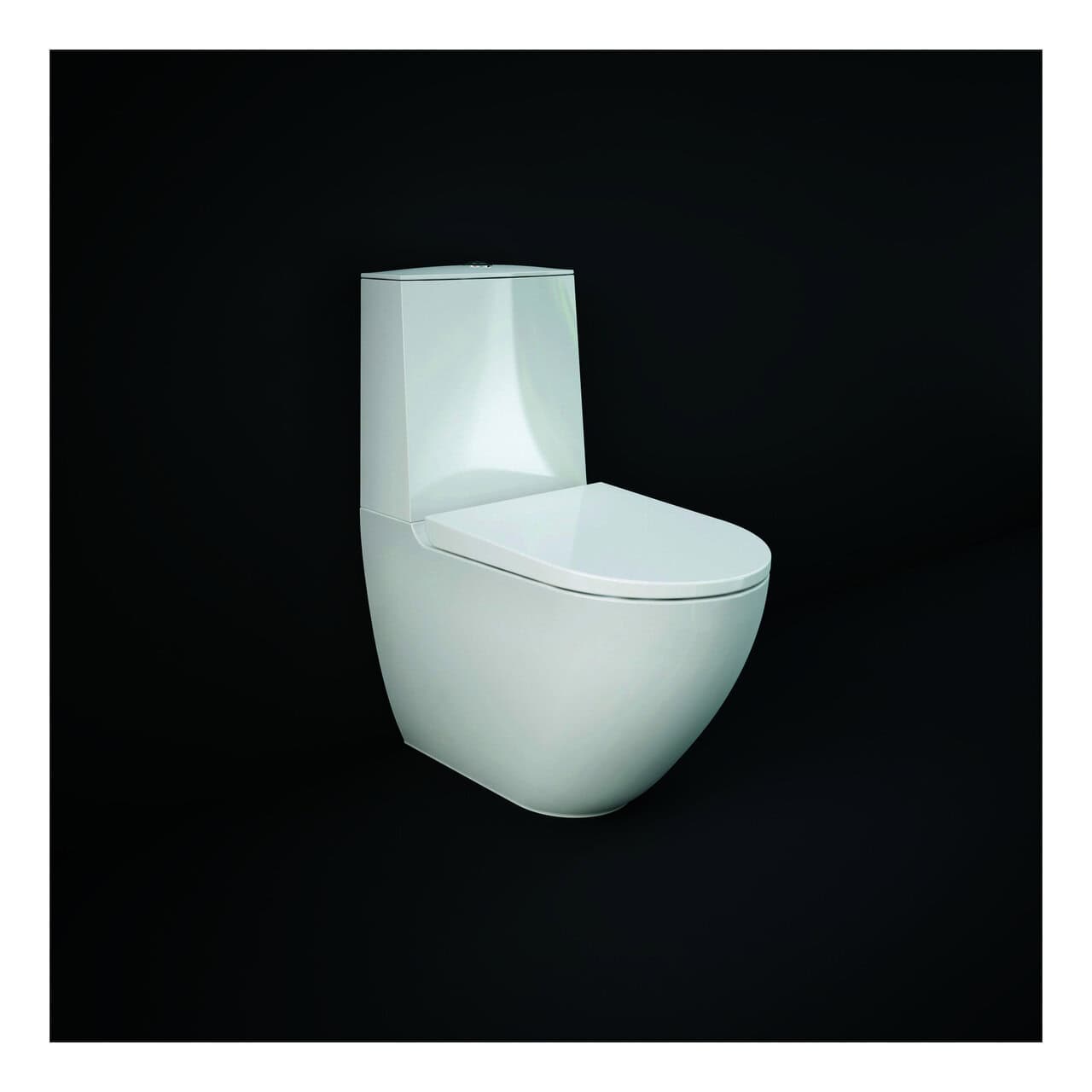 RAK Des Rimless Back to Wall Close Coupled Toilet With Touchless Flush Cistern And Soft Close Seat - Alpine White
