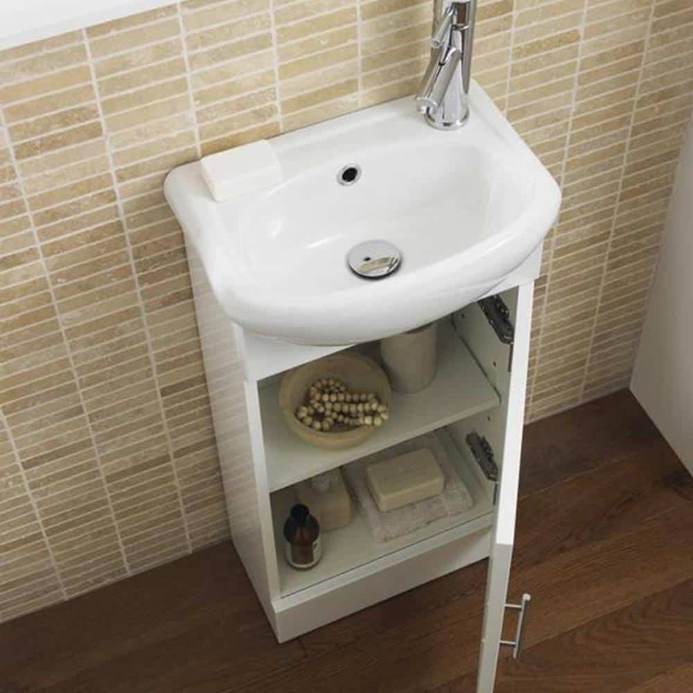 Gloss White 400mm Bathroom Vanity Basin Sink Unit-14309