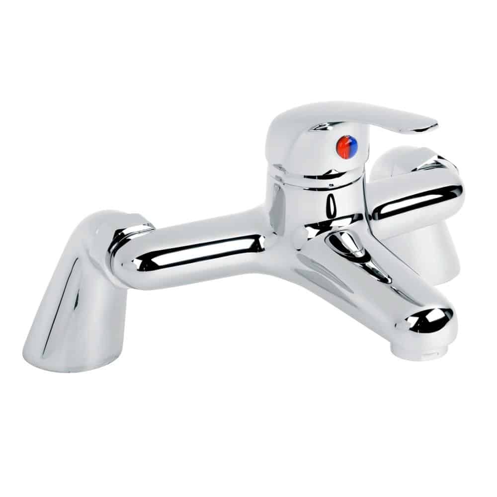 Modern Chrome Bathroom Bath Filler Mixer & Basin Sink Mono Tap Inc Waste-12995
