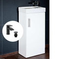 Compact Vanity Unit Including Ceramic Basin/Sink & Black Mixer Tap incl Waste-0