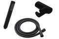 Matt Black Pencil Head 1.5m Smooth Hose & Wall Bracket -0