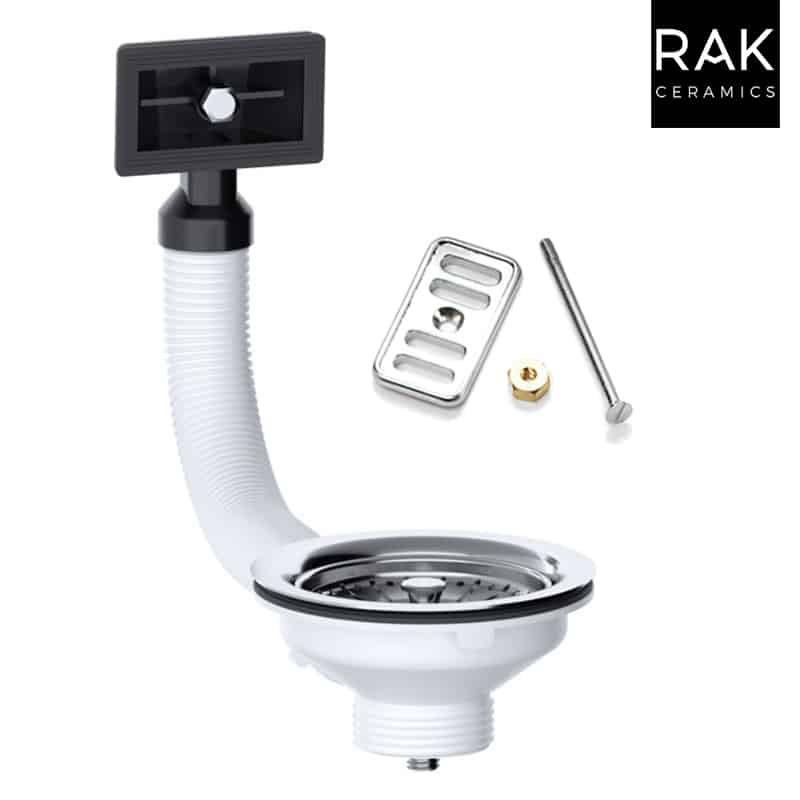 Kitchen Sink Overflow Strainer Waste Kit & Cover Plate-0