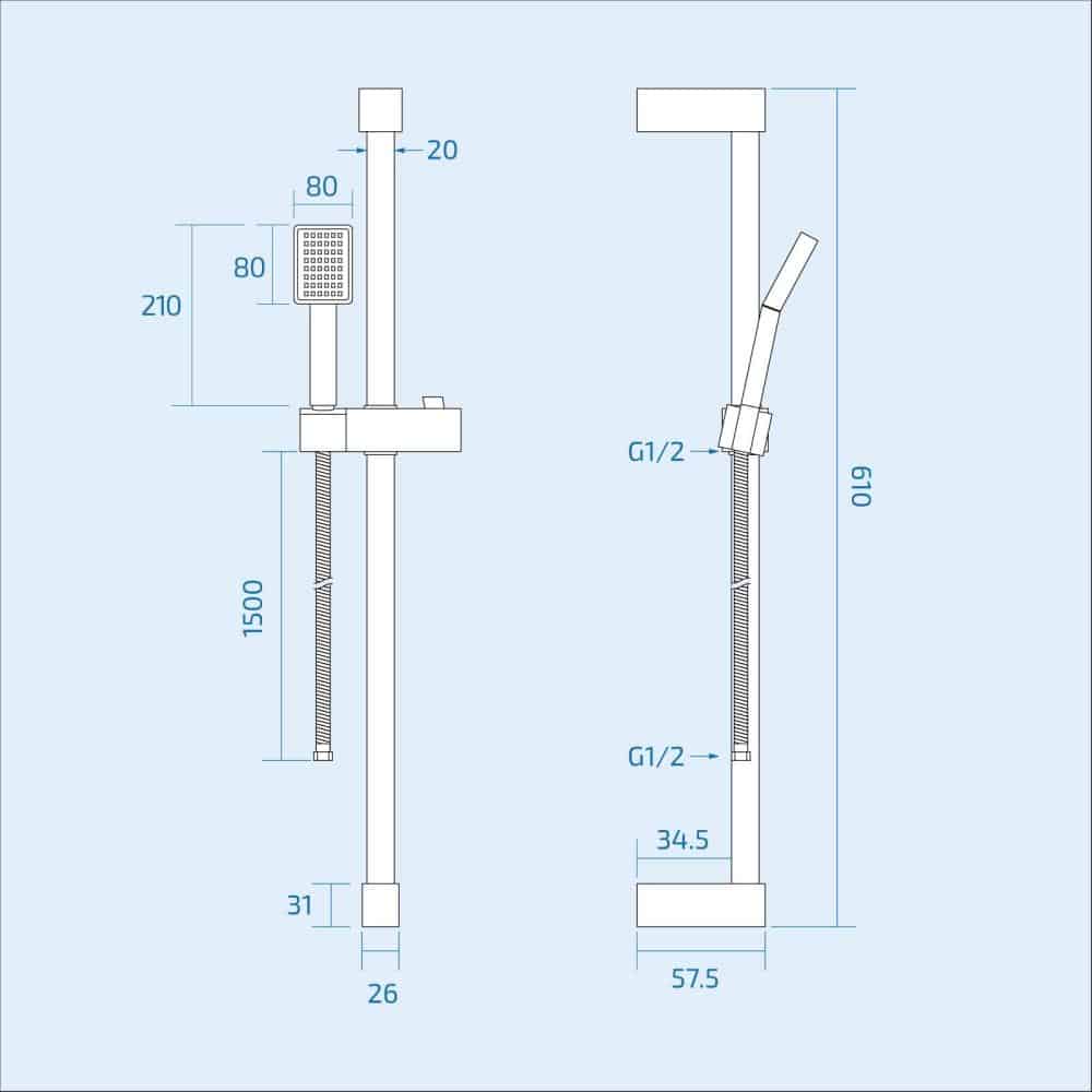 Square Slide Rail Kit-13733