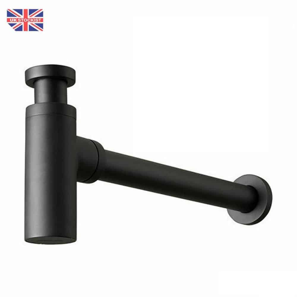Modern Black Basin/Sink Bottle Trap & Unslotted Full Cover Clicker Basin Waste-9485