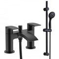 Bath Shower Mixer Tap & Shower Slider Rail Kit Matt Black Bathroom Taps-0